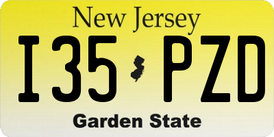NJ license plate I35PZD