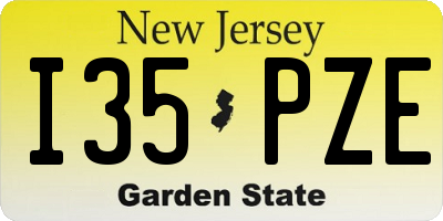 NJ license plate I35PZE