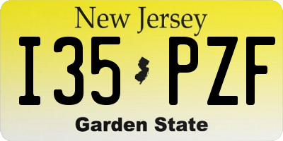 NJ license plate I35PZF