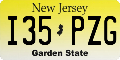 NJ license plate I35PZG