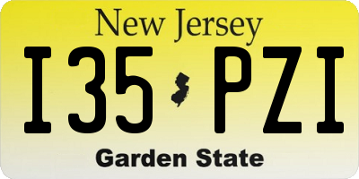 NJ license plate I35PZI