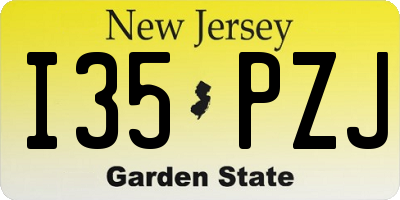 NJ license plate I35PZJ