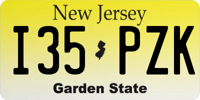 NJ license plate I35PZK