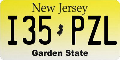 NJ license plate I35PZL