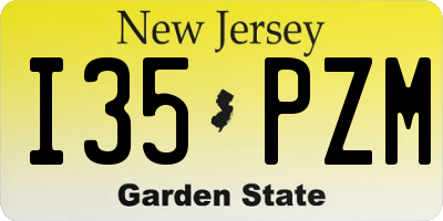 NJ license plate I35PZM