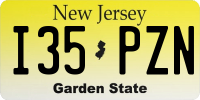NJ license plate I35PZN