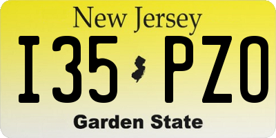 NJ license plate I35PZO