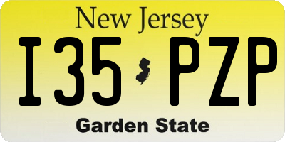 NJ license plate I35PZP