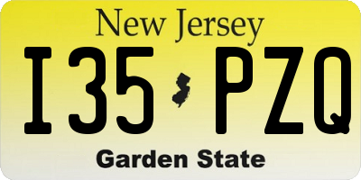 NJ license plate I35PZQ