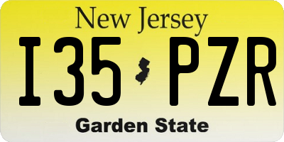 NJ license plate I35PZR