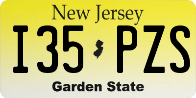 NJ license plate I35PZS