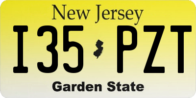 NJ license plate I35PZT