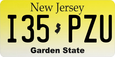 NJ license plate I35PZU