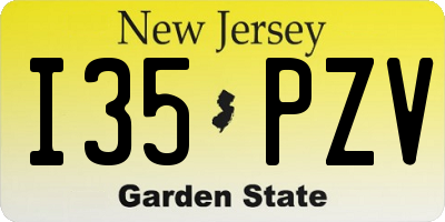 NJ license plate I35PZV