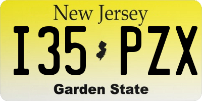 NJ license plate I35PZX