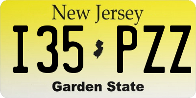 NJ license plate I35PZZ