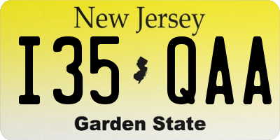 NJ license plate I35QAA