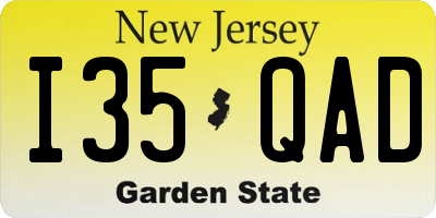NJ license plate I35QAD