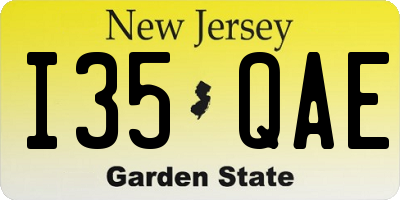 NJ license plate I35QAE