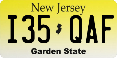 NJ license plate I35QAF