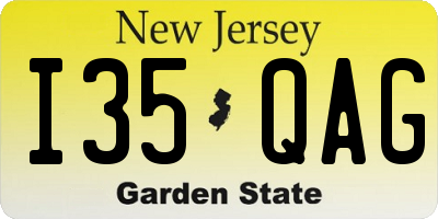 NJ license plate I35QAG