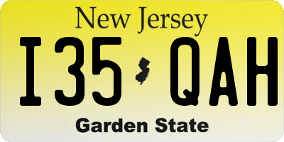 NJ license plate I35QAH