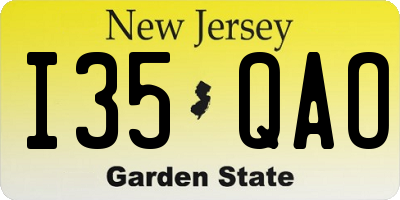 NJ license plate I35QAO