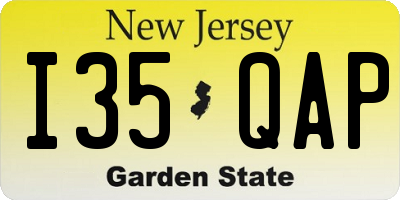 NJ license plate I35QAP