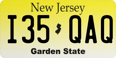 NJ license plate I35QAQ