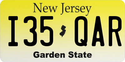 NJ license plate I35QAR