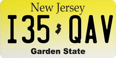 NJ license plate I35QAV