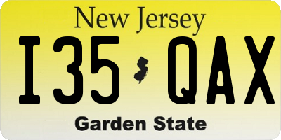 NJ license plate I35QAX