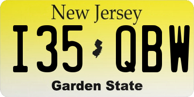 NJ license plate I35QBW