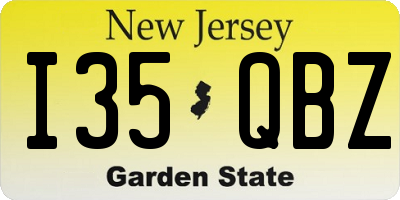 NJ license plate I35QBZ