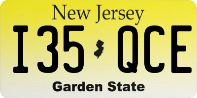 NJ license plate I35QCE