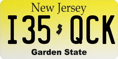 NJ license plate I35QCK