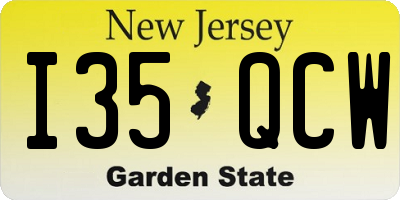 NJ license plate I35QCW
