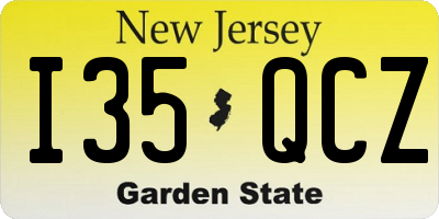 NJ license plate I35QCZ