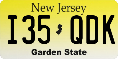 NJ license plate I35QDK
