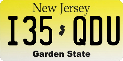 NJ license plate I35QDU