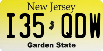 NJ license plate I35QDW