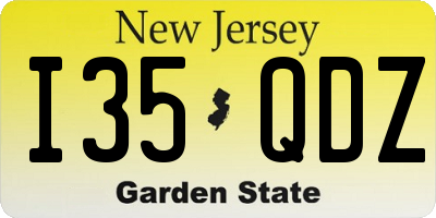 NJ license plate I35QDZ