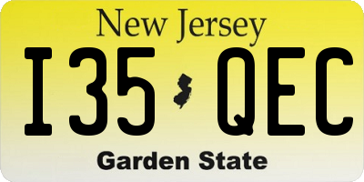 NJ license plate I35QEC