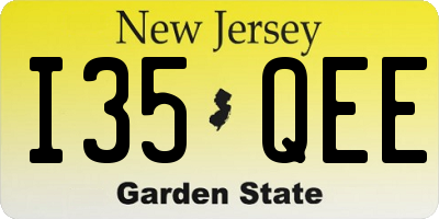 NJ license plate I35QEE