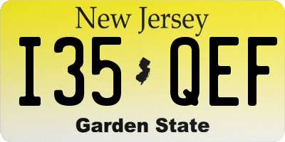 NJ license plate I35QEF