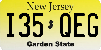 NJ license plate I35QEG