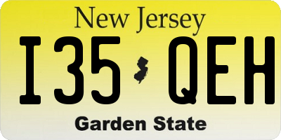 NJ license plate I35QEH