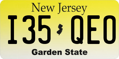 NJ license plate I35QEO