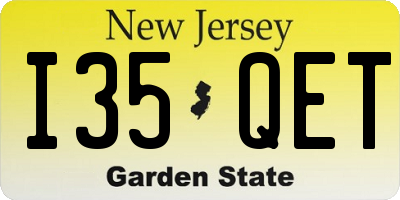NJ license plate I35QET
