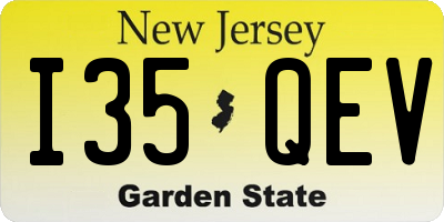 NJ license plate I35QEV
